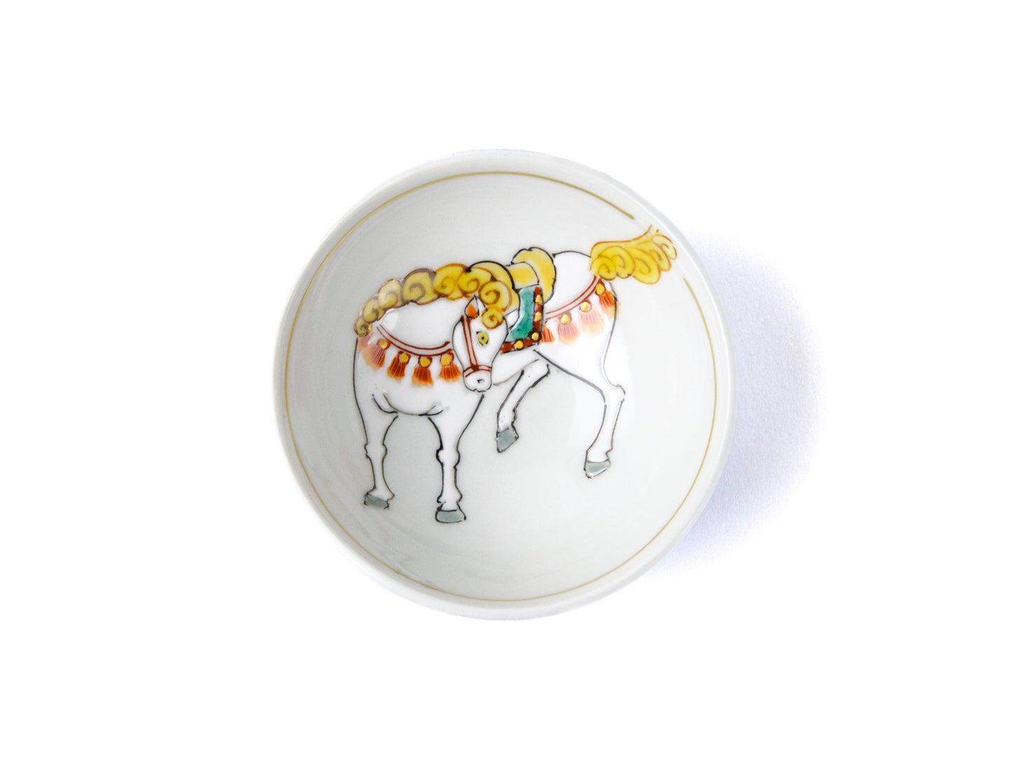 干支盃 色絵 午