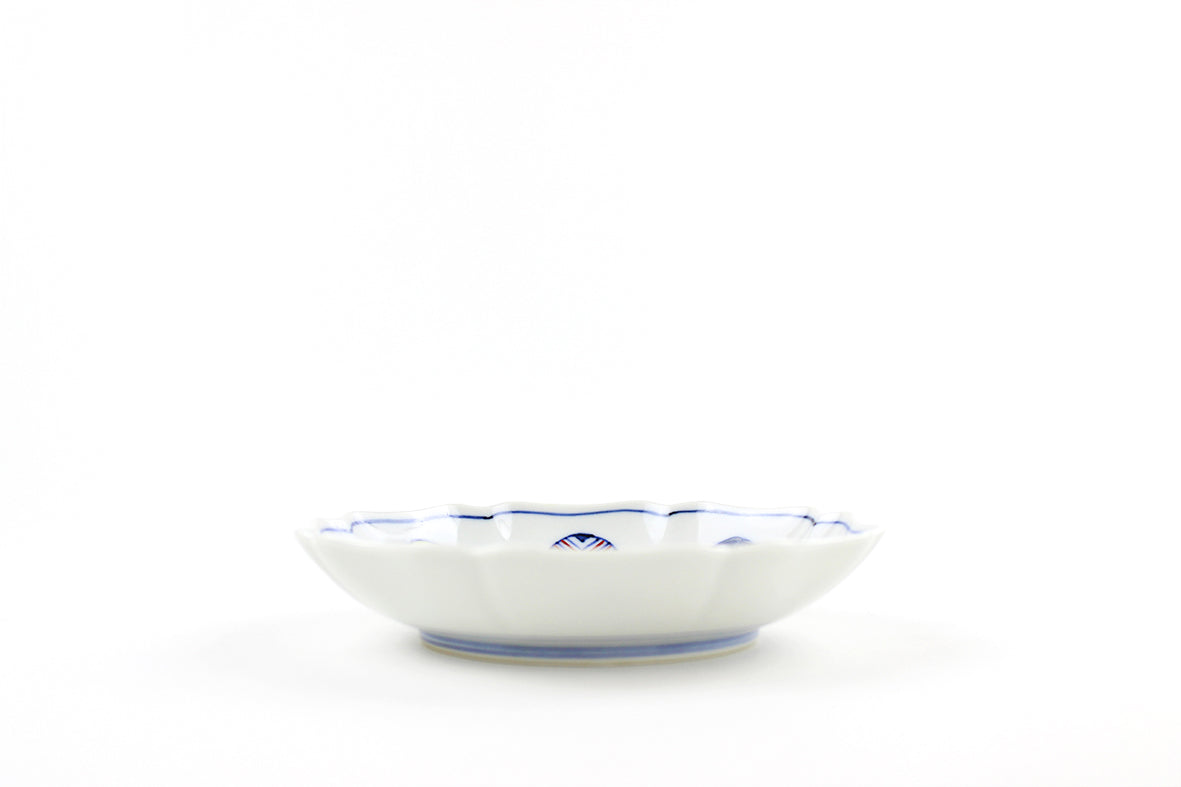 花型皿中 丸紋遊童子