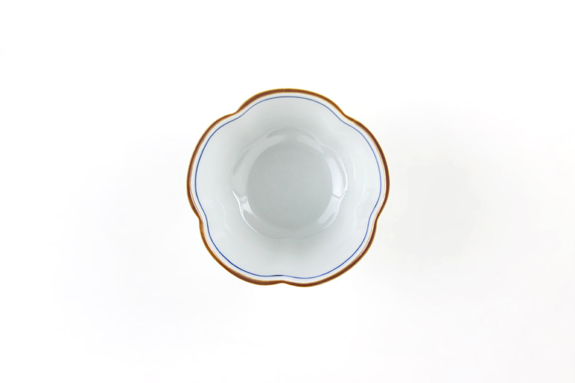 梅型小鉢 染付瓢箪