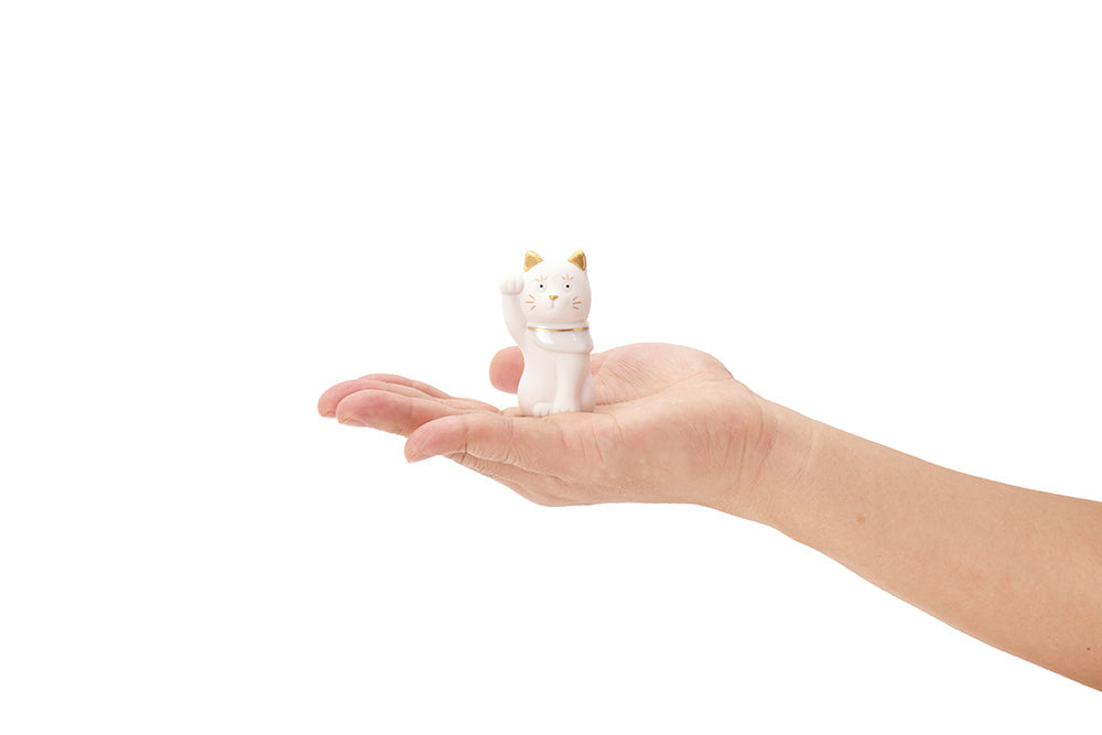 二寸ちょうえもん招猫 金白 右手