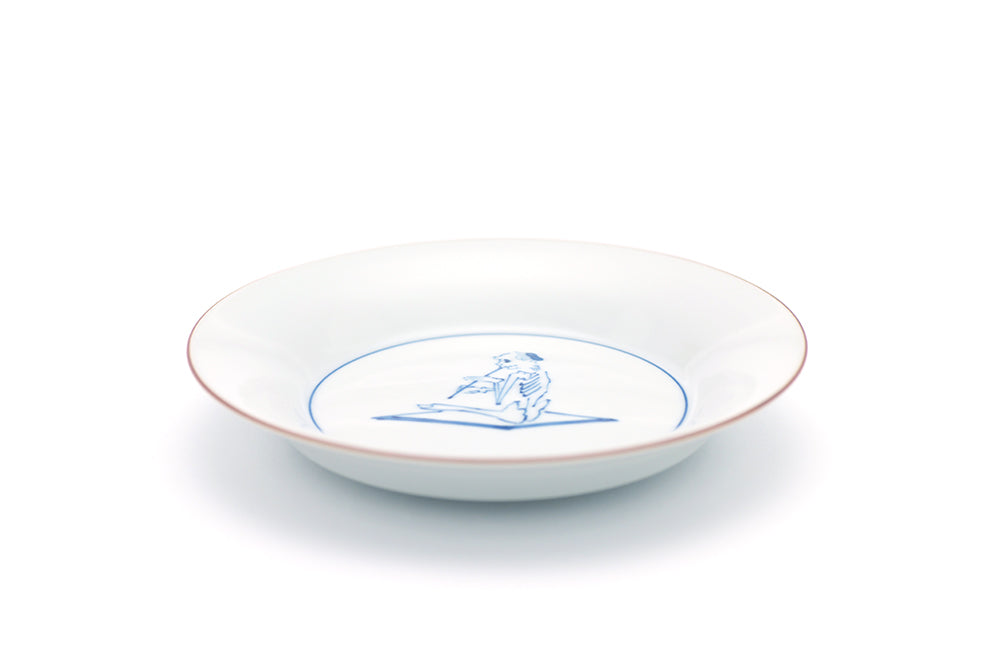 五寸平皿 笛吹 骸骨