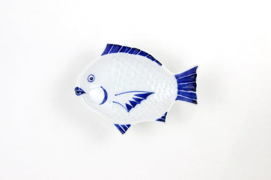 薑会 魚皿 染付