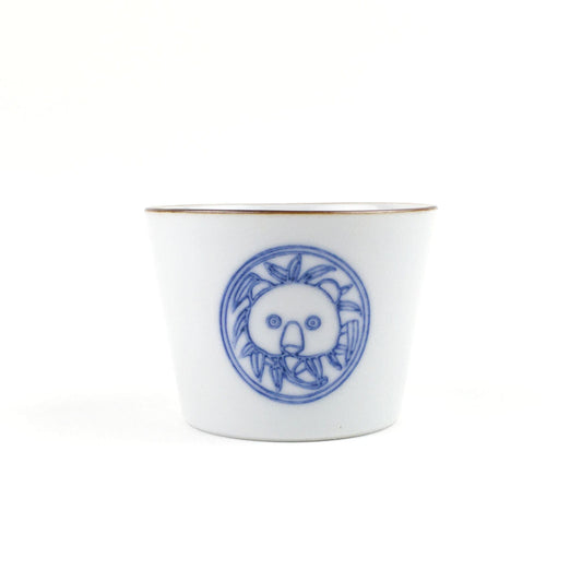 薑会 蕎麦猪口 草獣文・熊・染付