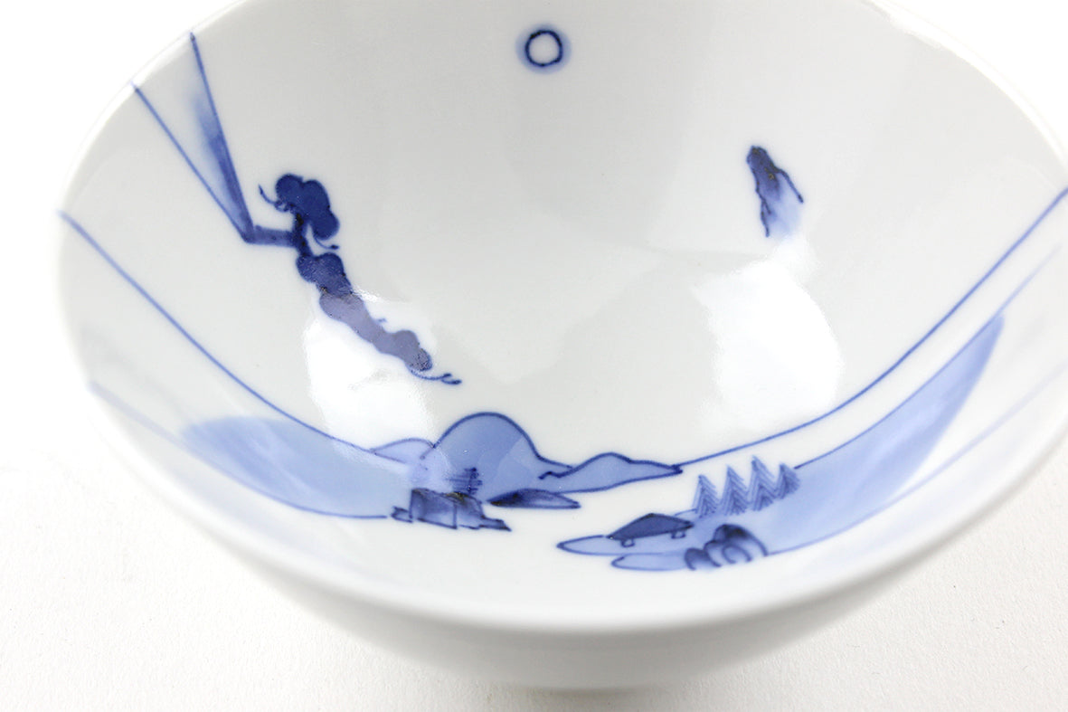 ご飯茶碗小 切込入 染付山水文 – 上出長右衛門窯オンラインショップ