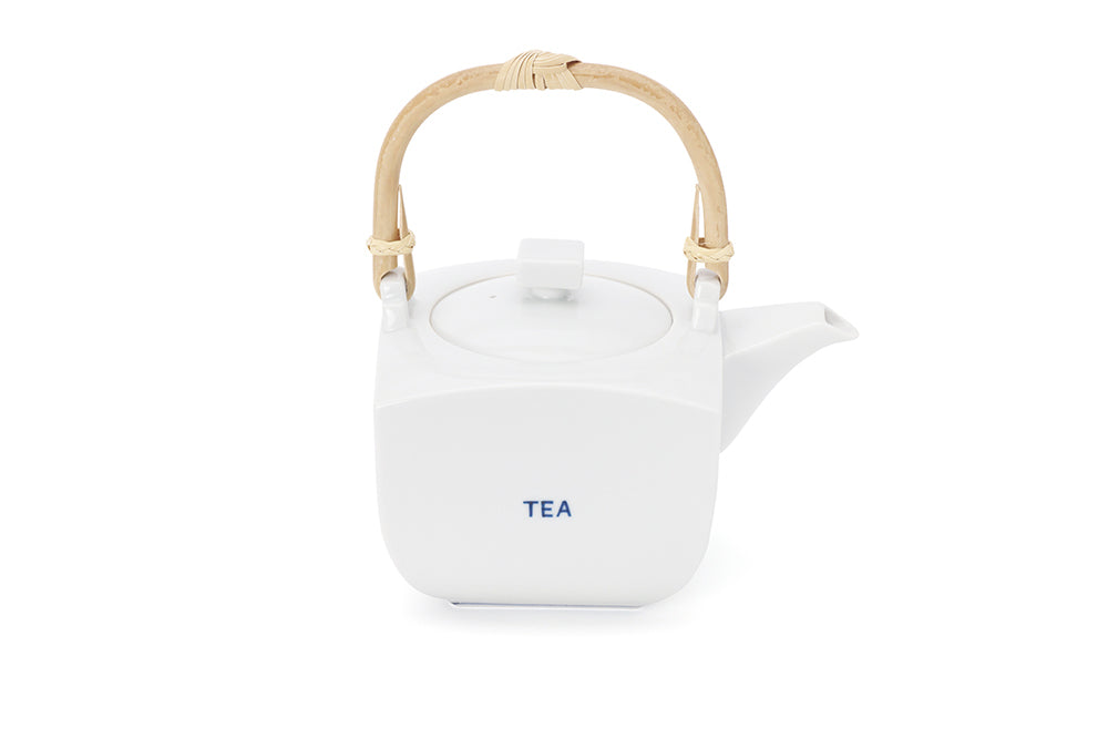 角急須（大） 白“TEA字” – 上出長右衛門窯オンラインショップ