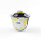 蓋碗 黒釉黄彩龍文“TEA字”