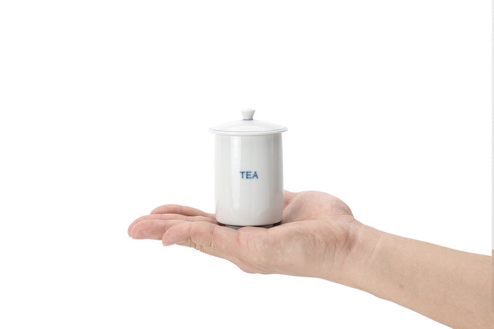 蓋付湯呑 白“TEA字”