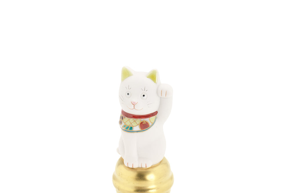 二寸ちょうえもん招猫 鈴乗り 果物 左手